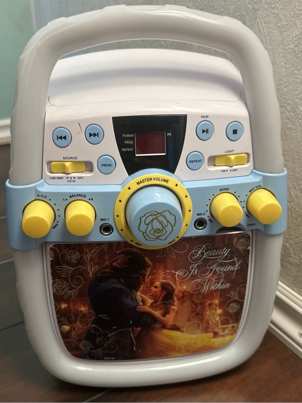 2017 Sakar Disney Beauty and the Beast Enchanted Lights Karaoke Machine Working